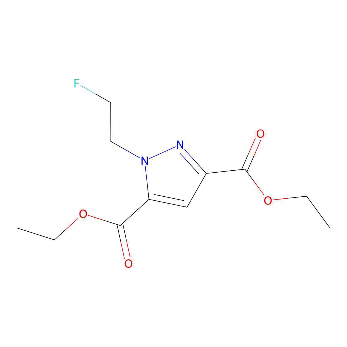 Diethyl 1-(2-fluoroethyl)-1H-pyrazole-3,5-dicarboxylate molecular structure, CAS 2054954-02-6