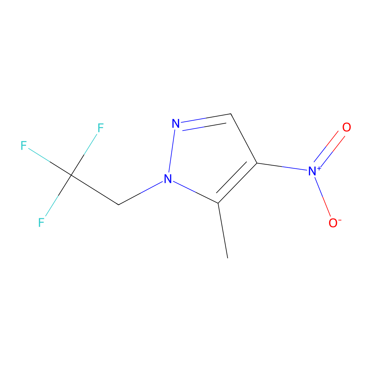 5-Methyl-4-nitro-1-(2,2,2-trifluoroethyl)-1H-pyrazole molecular structure, CAS 2054954-16-2