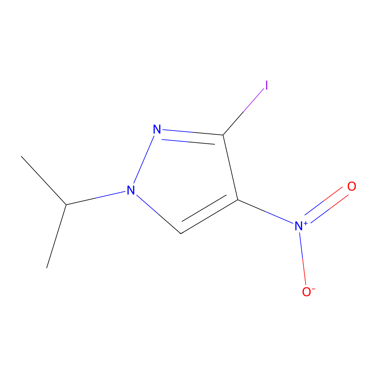 3-Iodo-1-isopropyl-4-nitro-1H-pyrazole molecular structure, CAS 2054954-28-6
