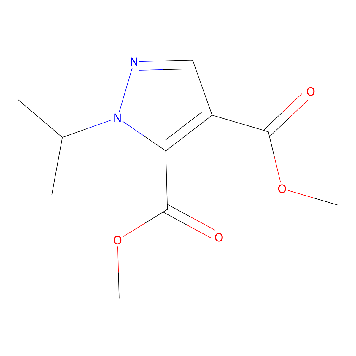 Dimethyl 1-isopropyl-1H-pyrazole-4,5-dicarboxylate molecular structure, CAS 2054954-30-0