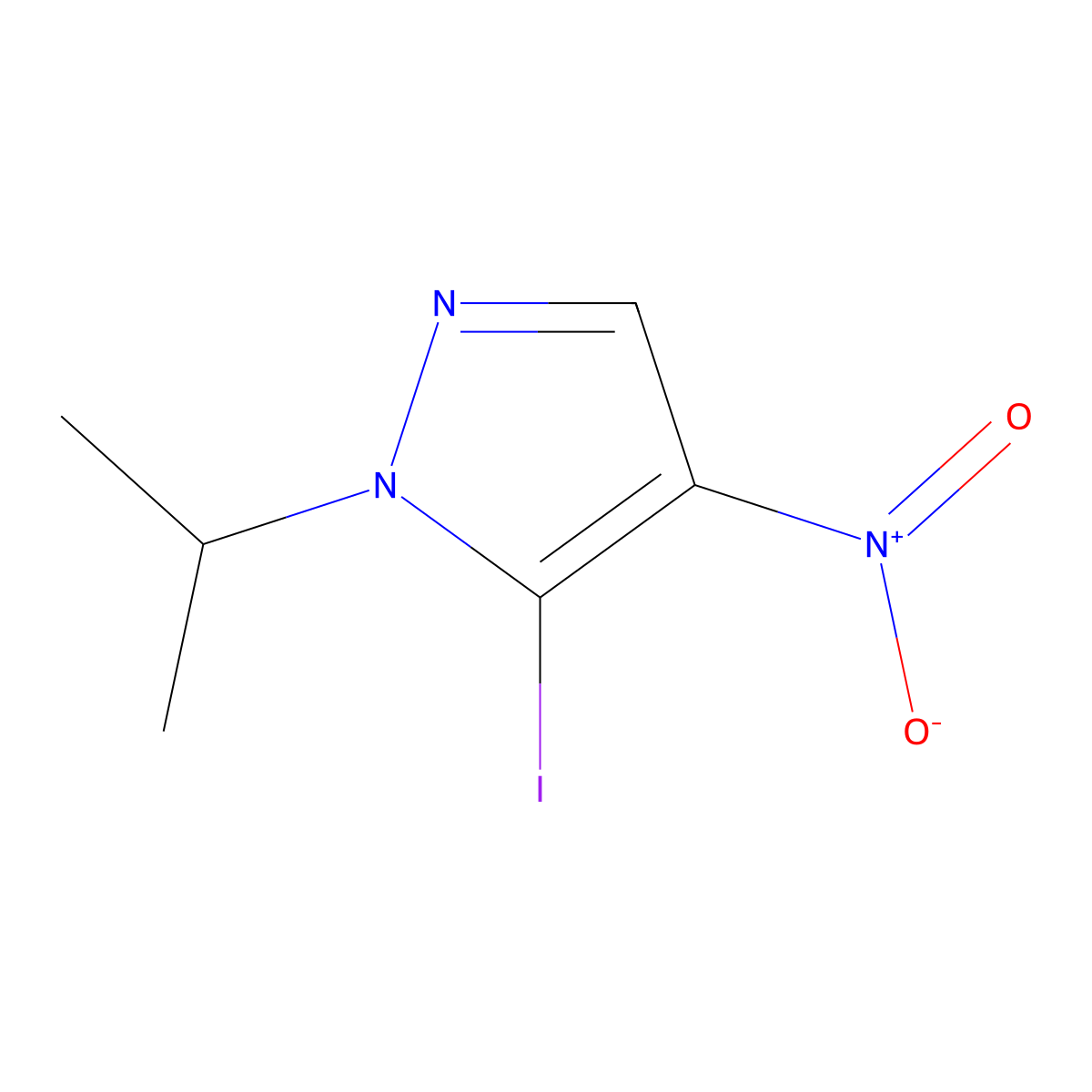 5-Iodo-1-isopropyl-4-nitro-1H-pyrazole molecular structure, CAS 2054954-31-1
