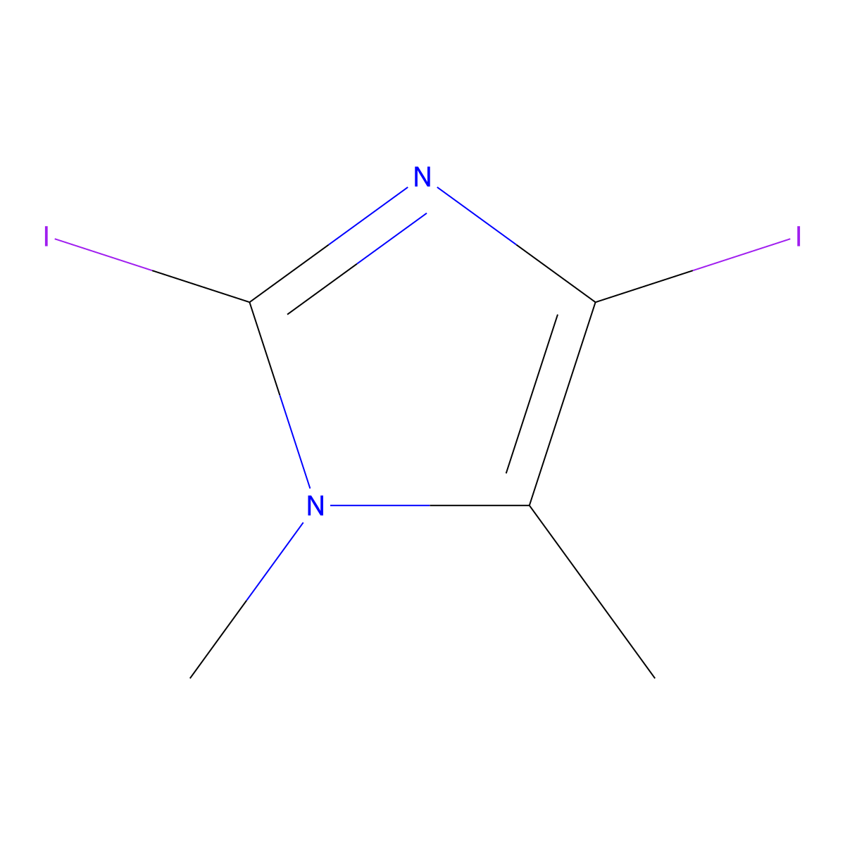 2,4-Diiodo-1,5-dimethyl-1H-imidazole molecular structure, CAS 2054954-38-8