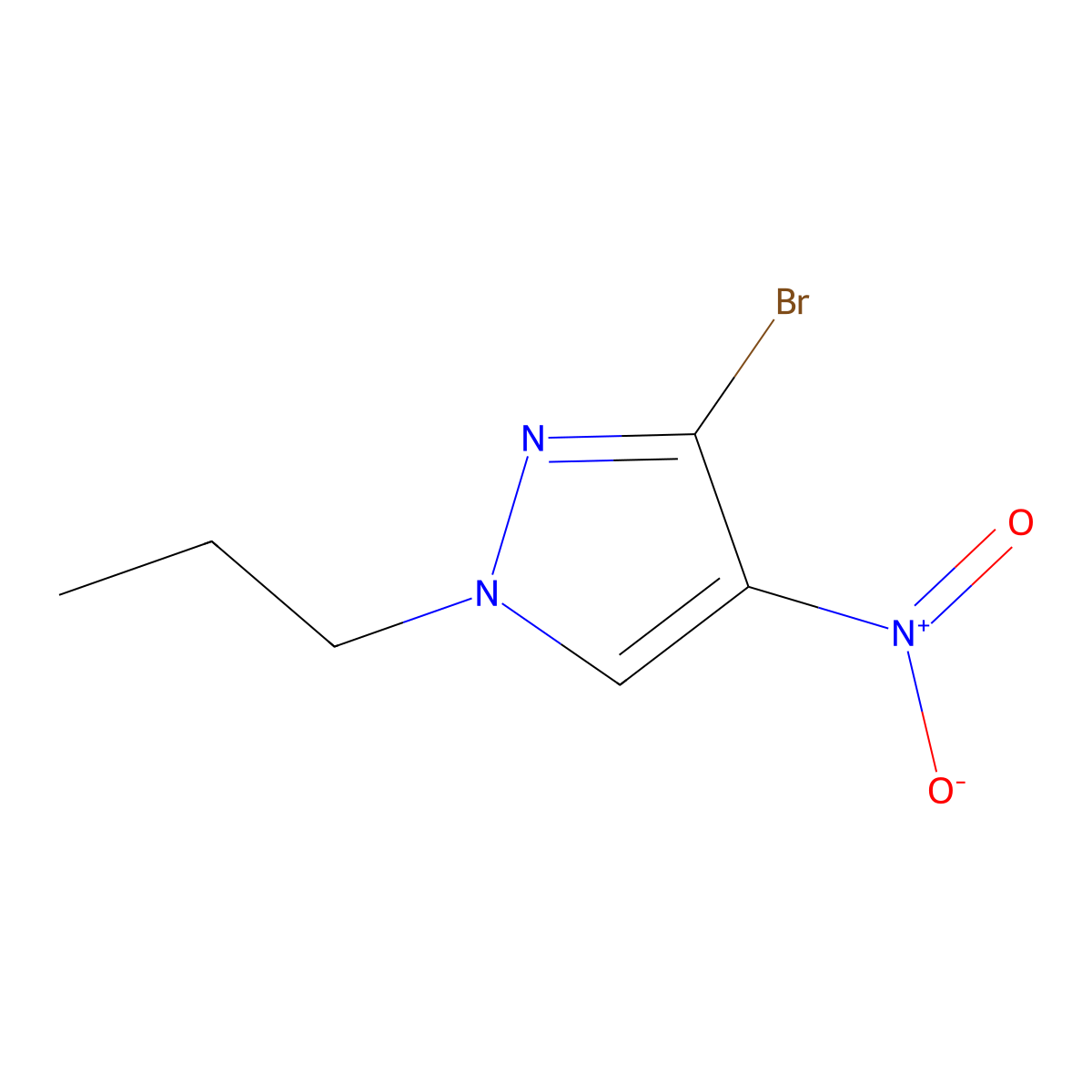 3-Bromo-4-nitro-1-propyl-1H-pyrazole molecular structure, CAS 2054954-39-9