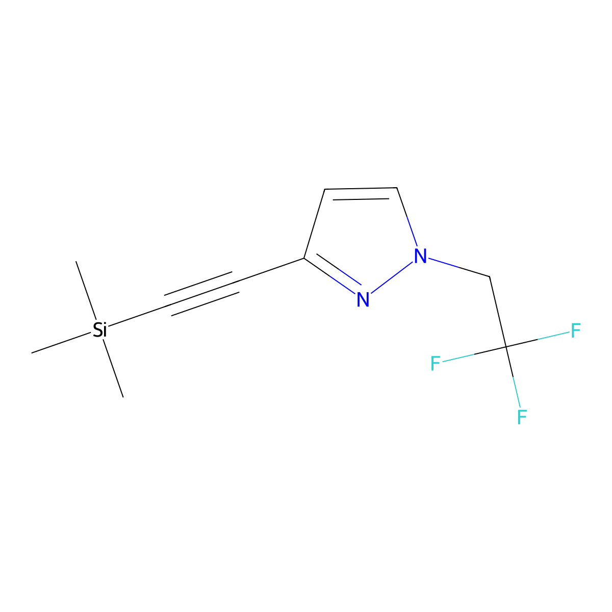 1-(2,2,2-Trifluoroethyl)-3-[(trimethylsilyl)ethynyl]-1H-pyrazole molecular structure, CAS 2054954-42-4