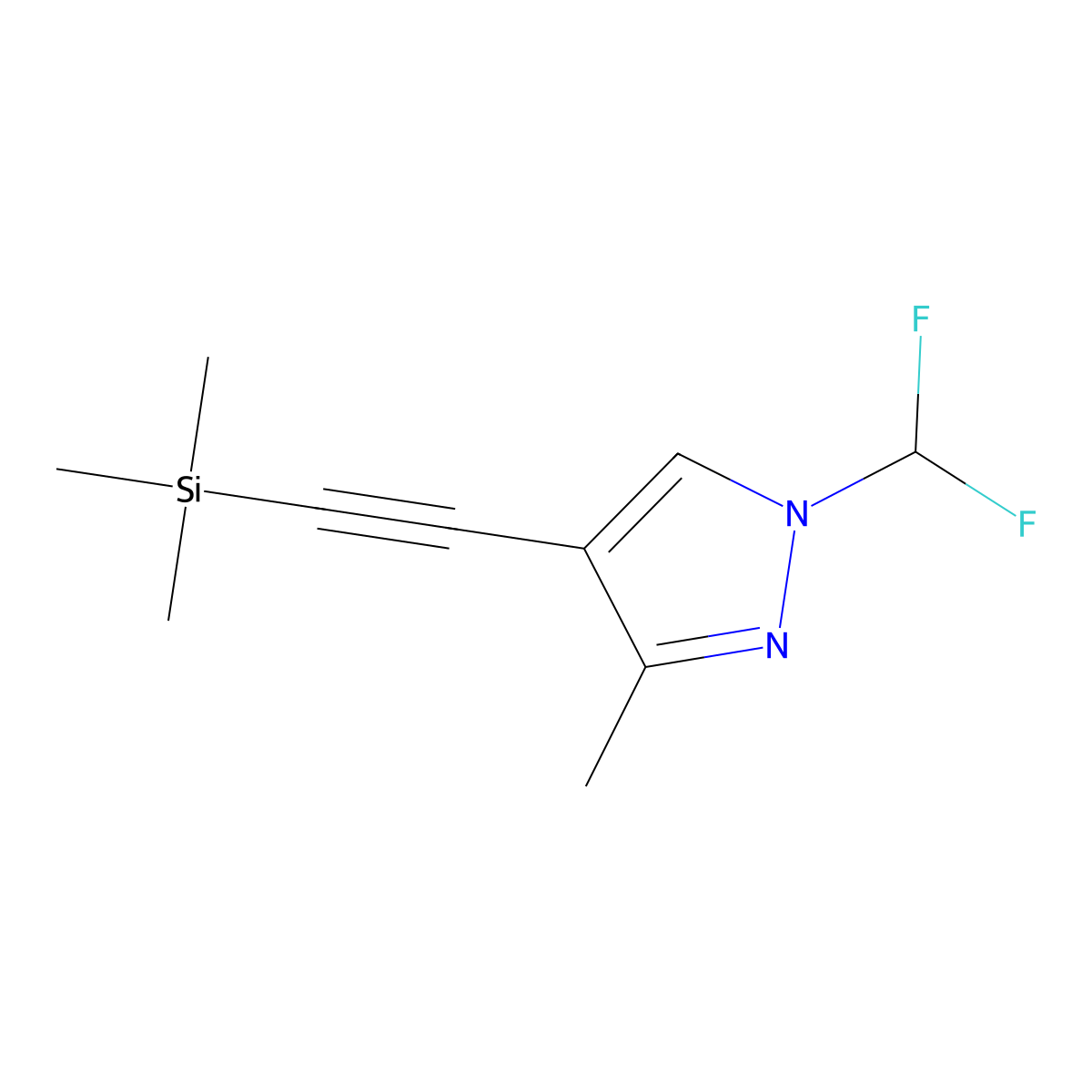 1-(Difluoromethyl)-3-methyl-4-[(trimethylsilyl)ethynyl]-1H-pyrazole molecular structure, CAS 2054954-43-5