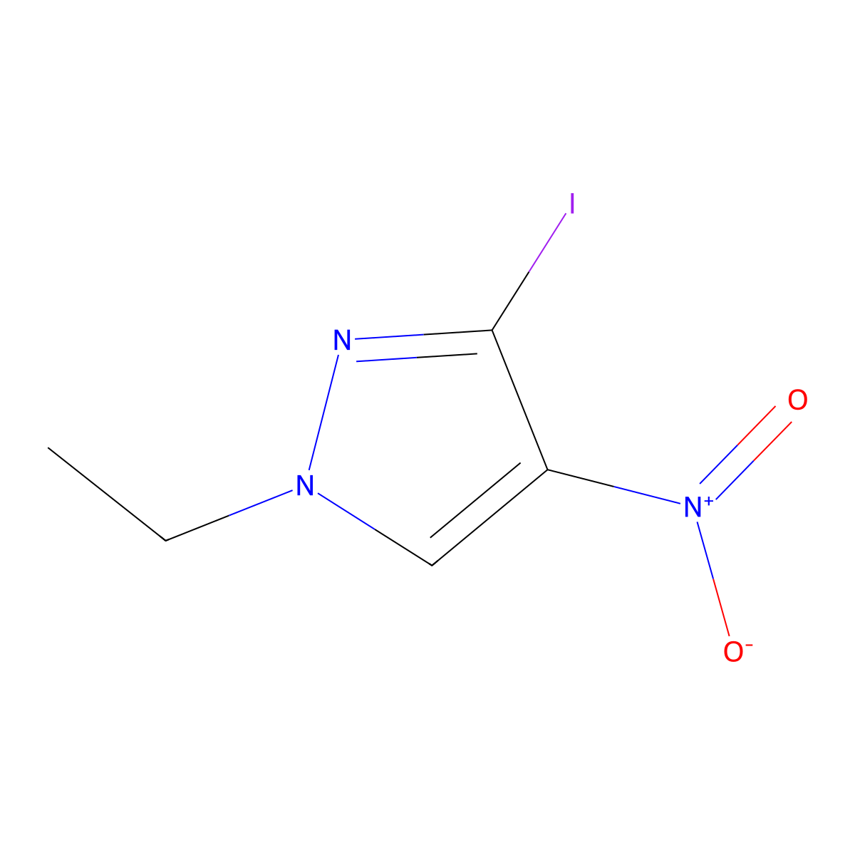 1-Ethyl-3-iodo-4-nitro-1H-pyrazole molecular structure, CAS 2054954-48-0