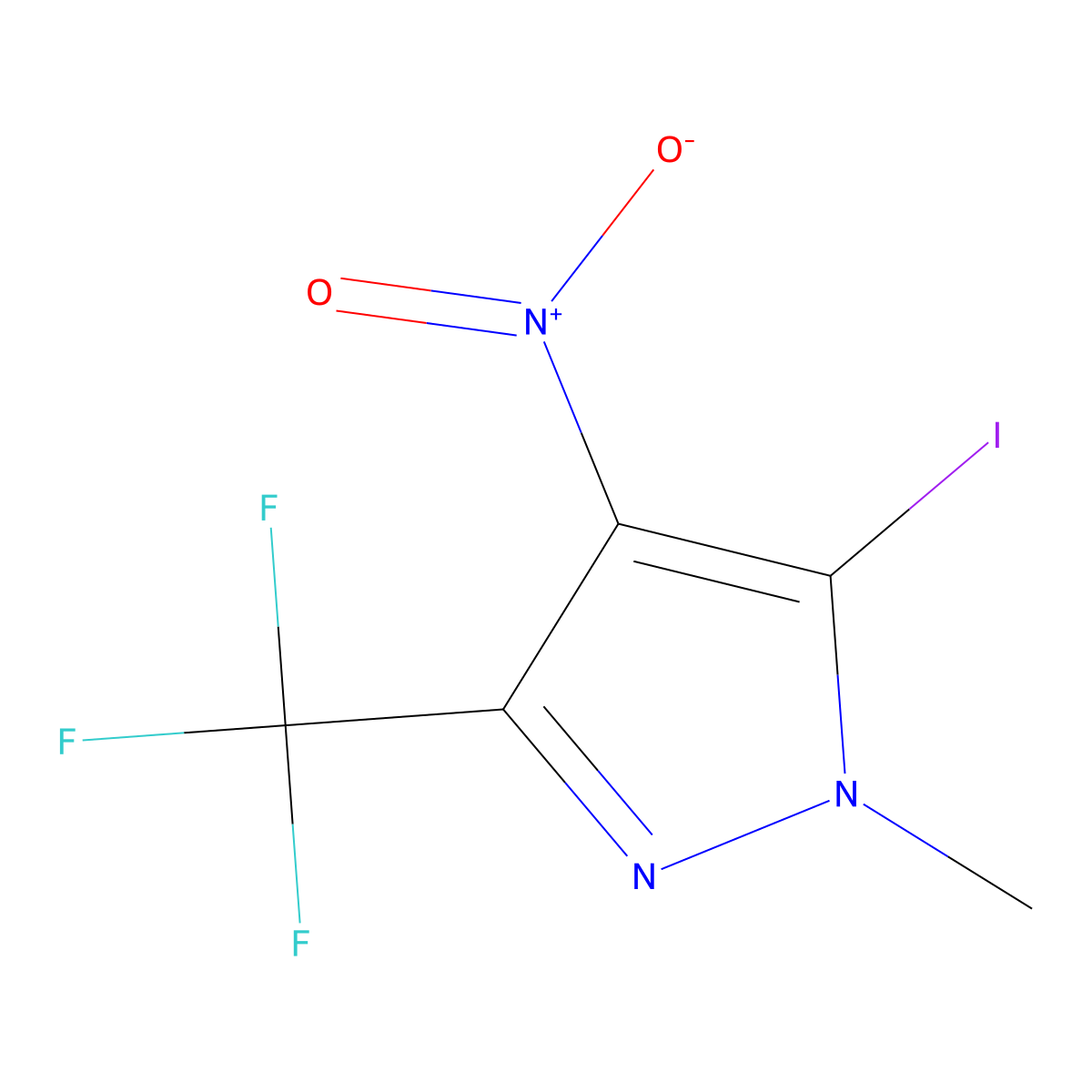 5-Iodo-1-methyl-4-nitro-3-(trifluoromethyl)-1H-pyrazole molecular structure, CAS 2054954-51-5
