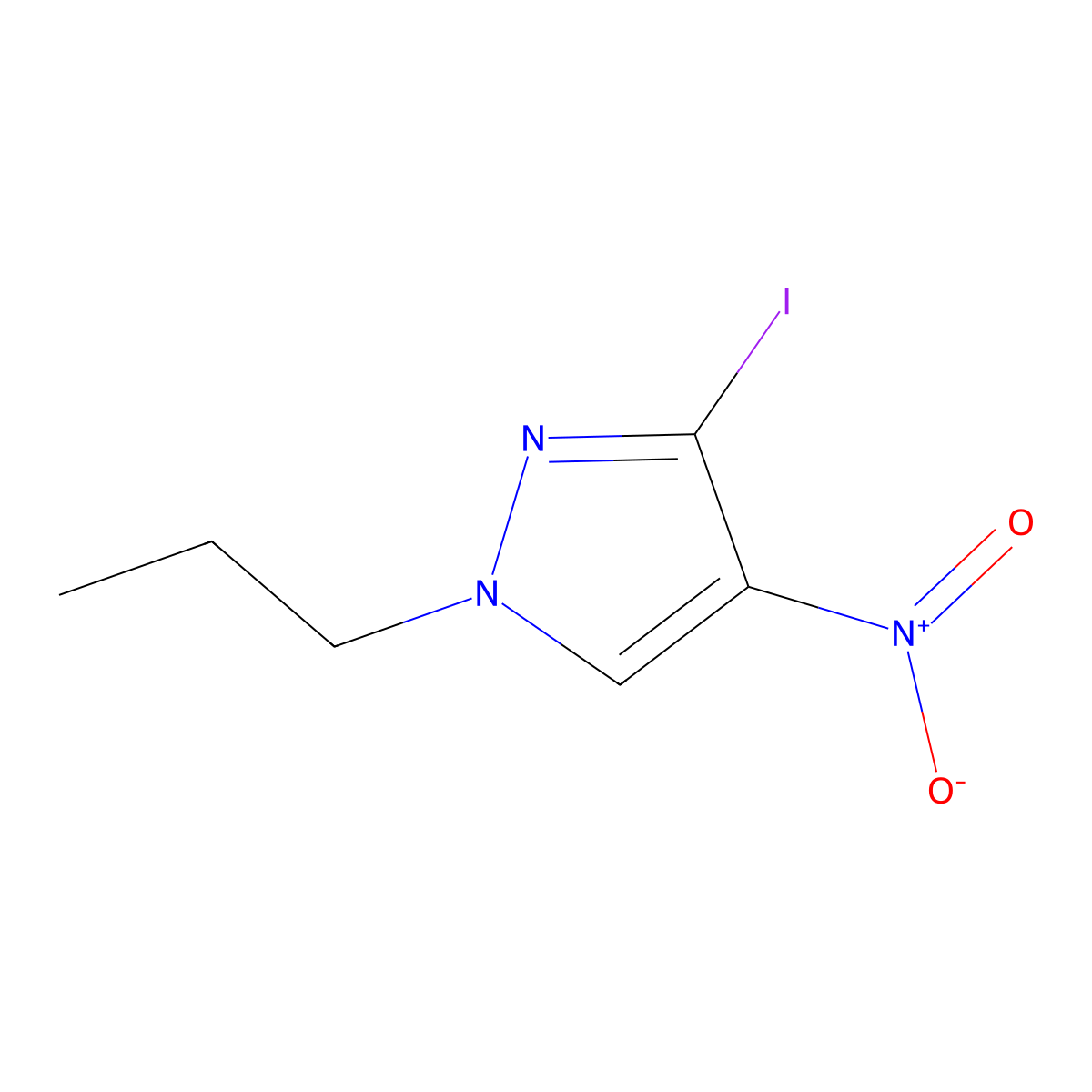 3-Iodo-4-nitro-1-propyl-1H-pyrazole molecular structure, CAS 2054954-58-2