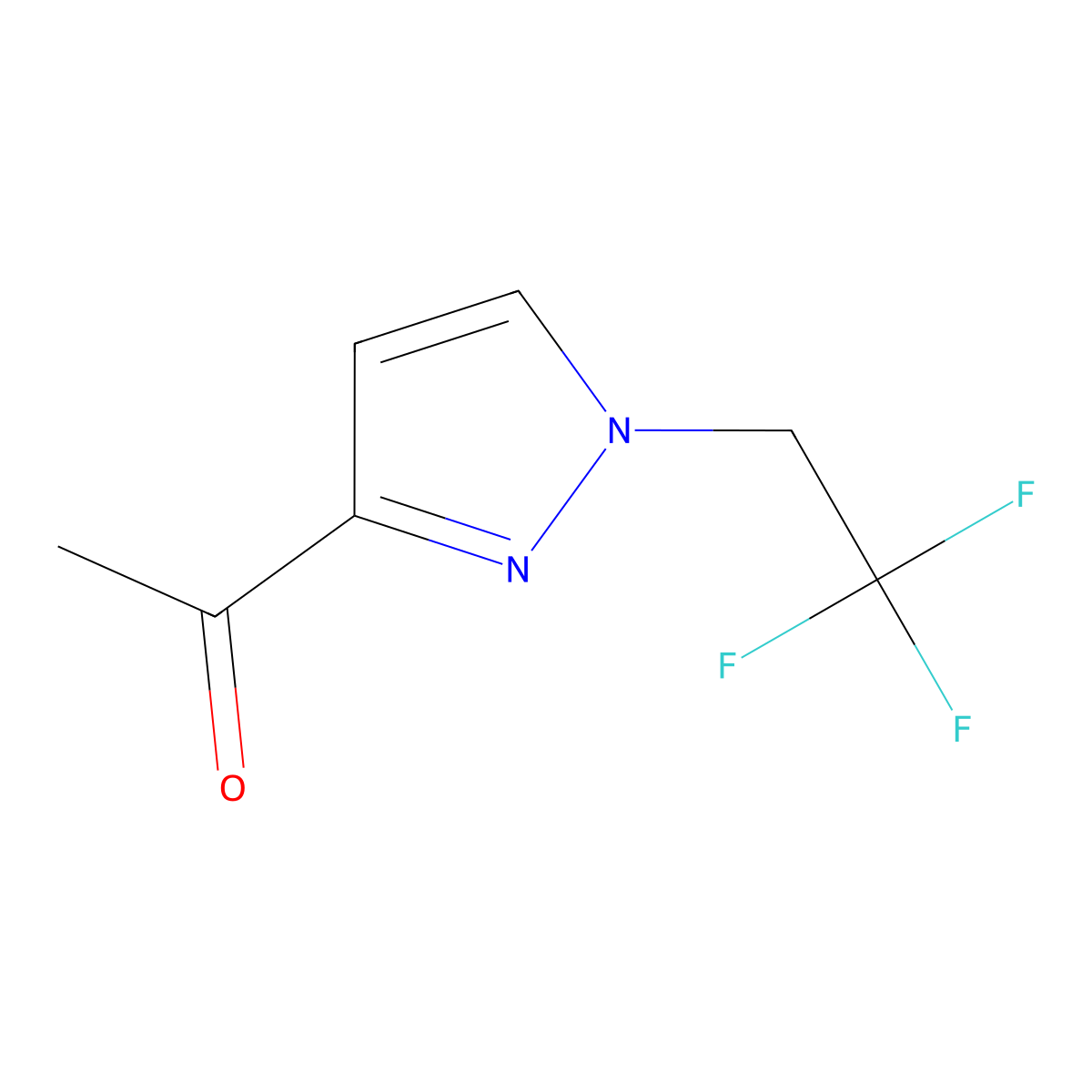 1-[1-(2,2,2-Trifluoroethyl)-1H-pyrazol-3-yl]ethanone molecular structure, CAS 2054954-64-0