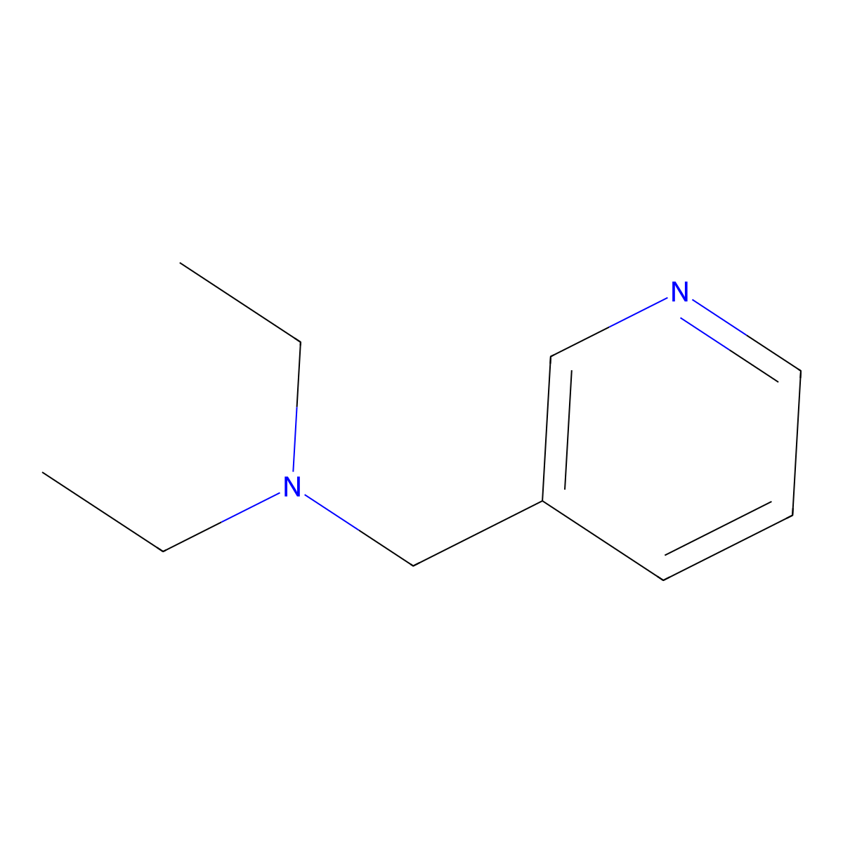 N,N-Diethyl-3-pyridinemethanamine molecular structure, CAS 2055-14-3