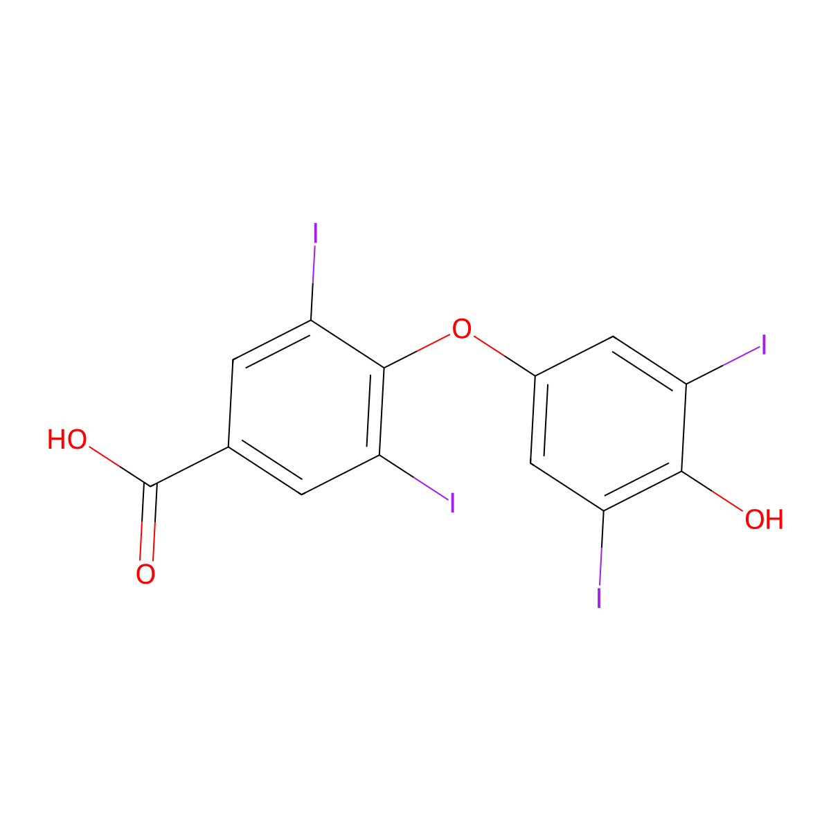 3,3',5,5'-Tetraiodothyroformic acid molecular structure, CAS 2055-97-2