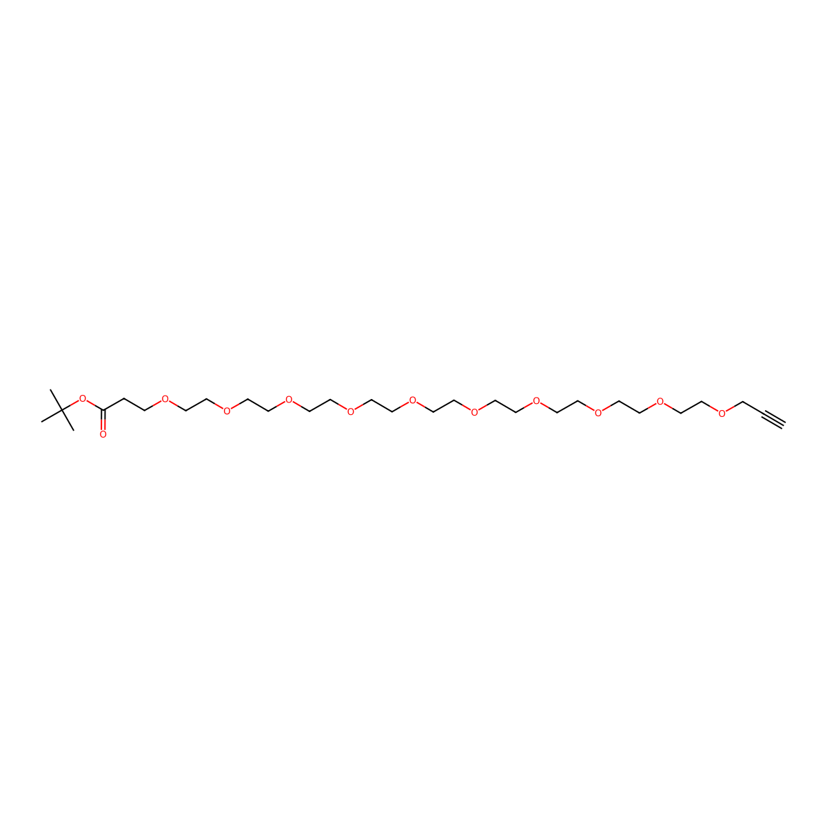 Propargyl-PEG10-t-butyl ester molecular structure, CAS 2055022-22-3
