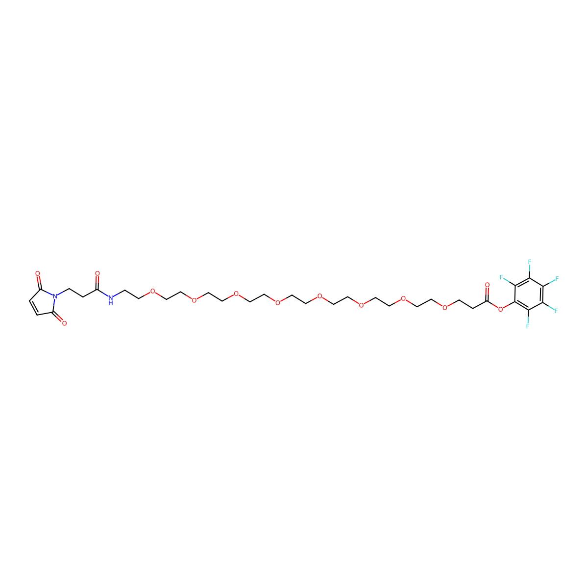 Maleimide-NH-PEG8-CH2CH2COOPFP Ester molecular structure, CAS 2055023-14-6