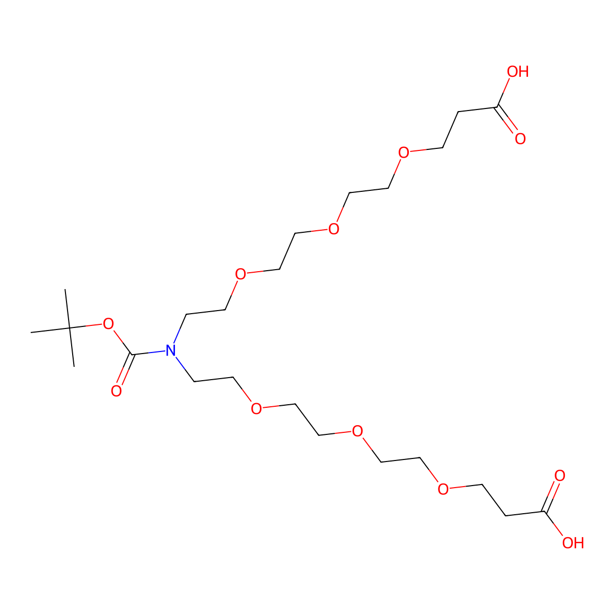 N-Boc-N-bis(PEG3-acid) molecular structure, CAS 2055023-35-1
