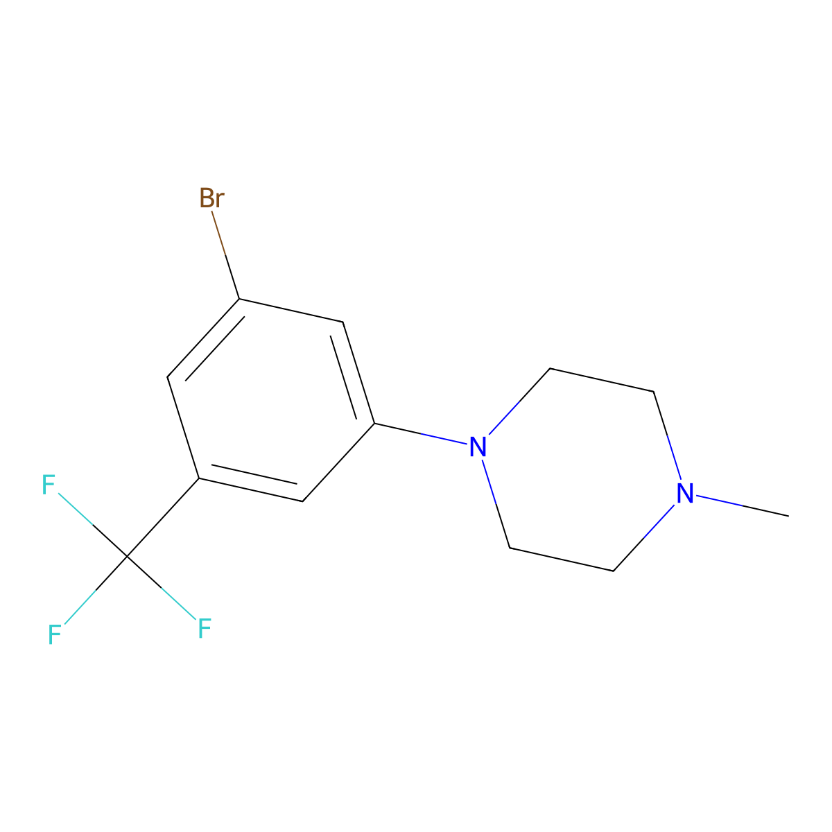Piperazine, 1-[3-bromo-5-(trifluoromethyl)phenyl]-4-methyl- molecular structure, CAS 2055023-42-0