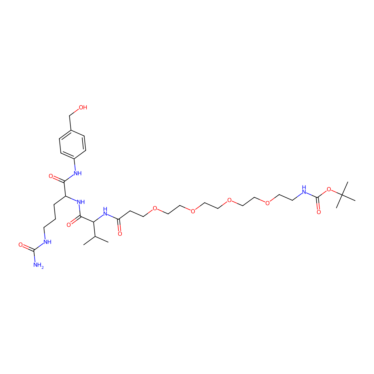 Boc-PEG4-Val-Cit-PAB-OH molecular structure, CAS 2055024-54-7