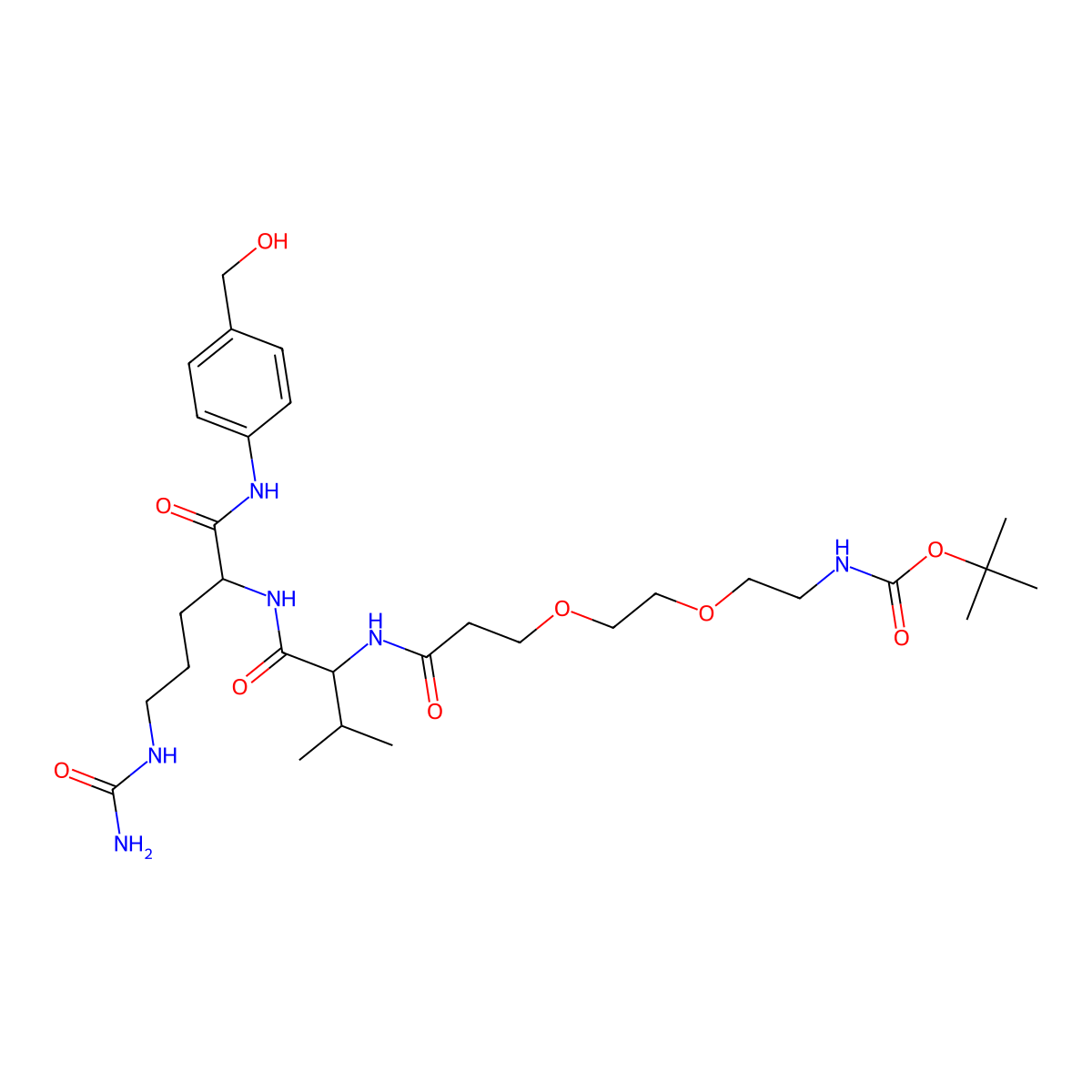 Boc-PEG2-Val-Cit-PAB-OH molecular structure, CAS 2055024-55-8