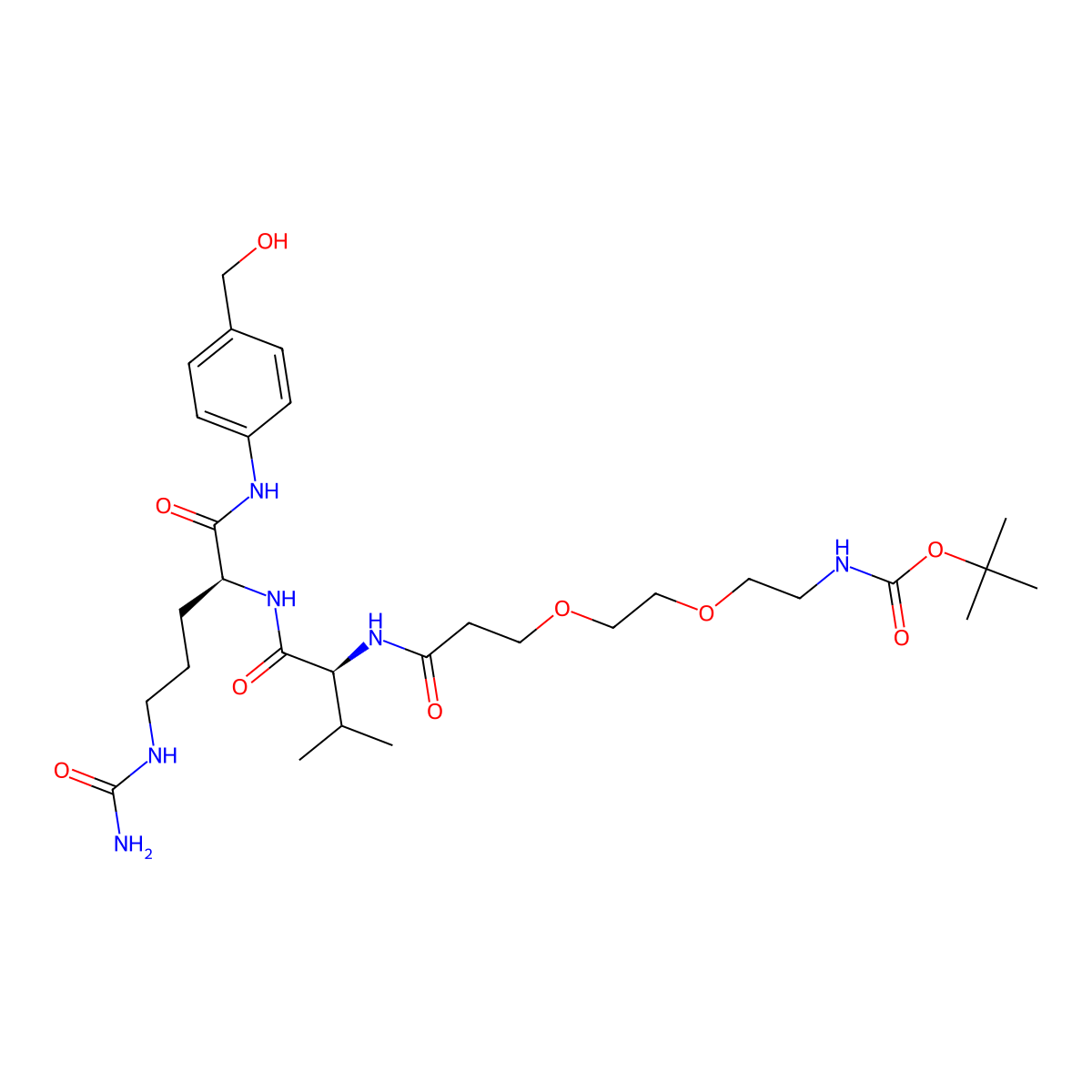 Boc-PEG2-Val-Cit-PAB-OH molecular structure, CAS 2055024-55-8