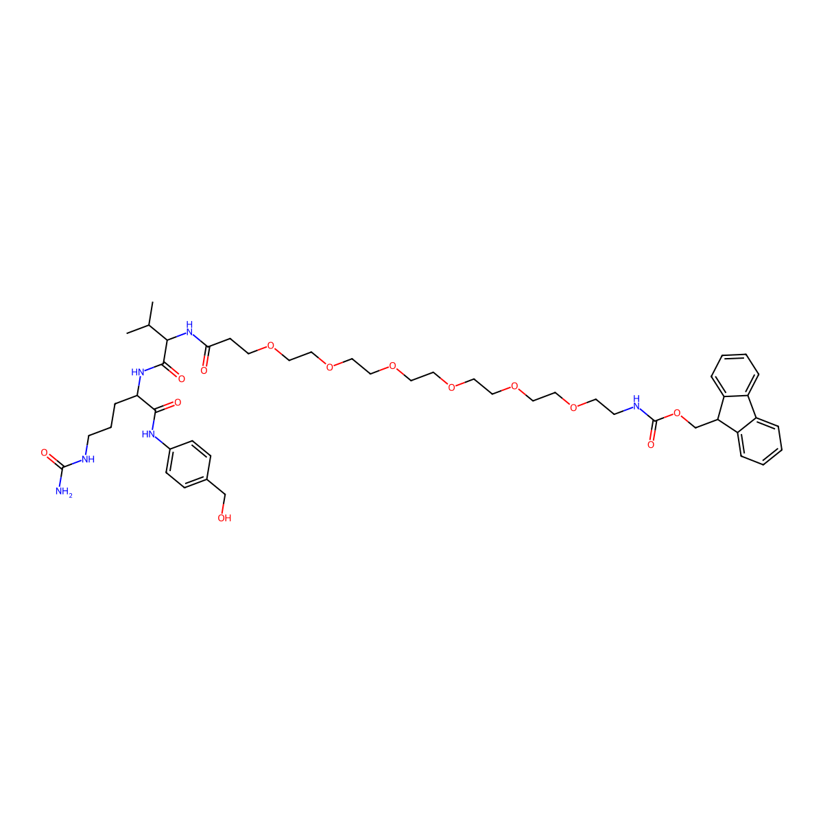 Fmoc-PEG6-Val-Cit-PAB-OH molecular structure, CAS 2055024-57-0