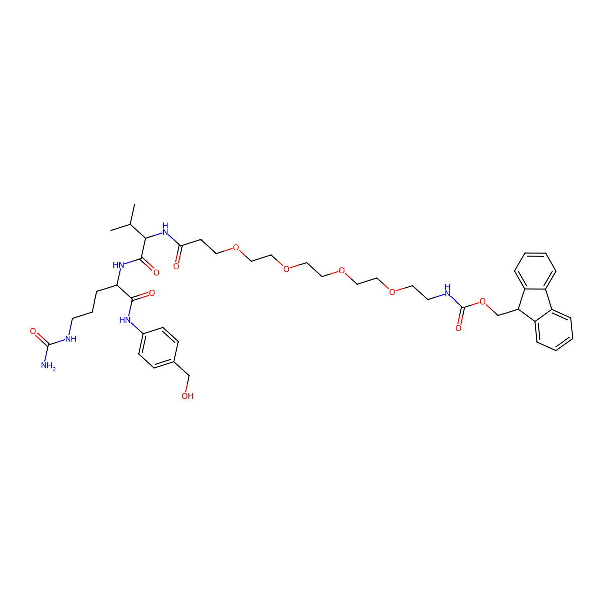 Fmoc-PEG4-Val-Cit-PAB-OH molecular structure, CAS 2055024-58-1