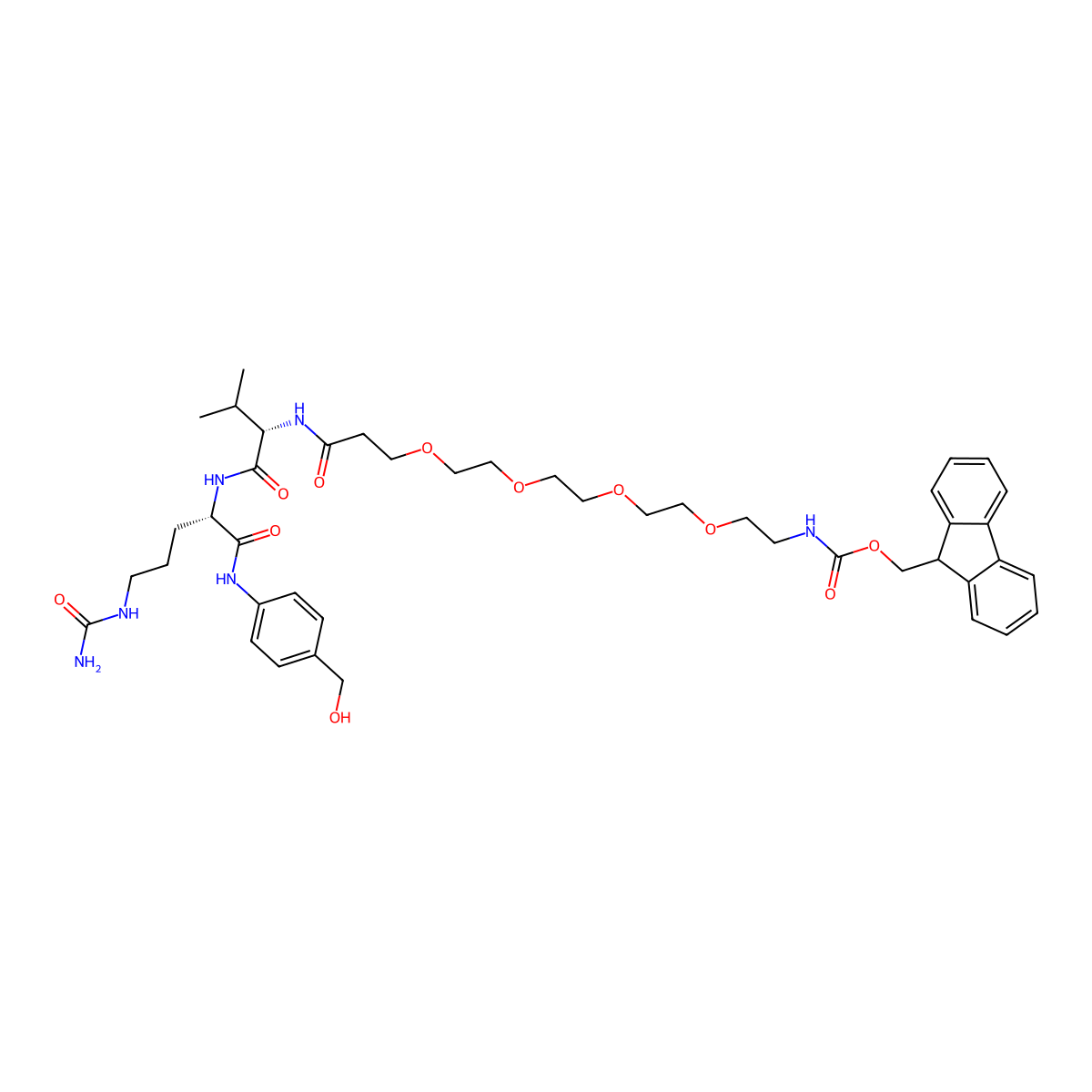 Fmoc-PEG4-Val-Cit-PAB-OH molecular structure, CAS 2055024-58-1