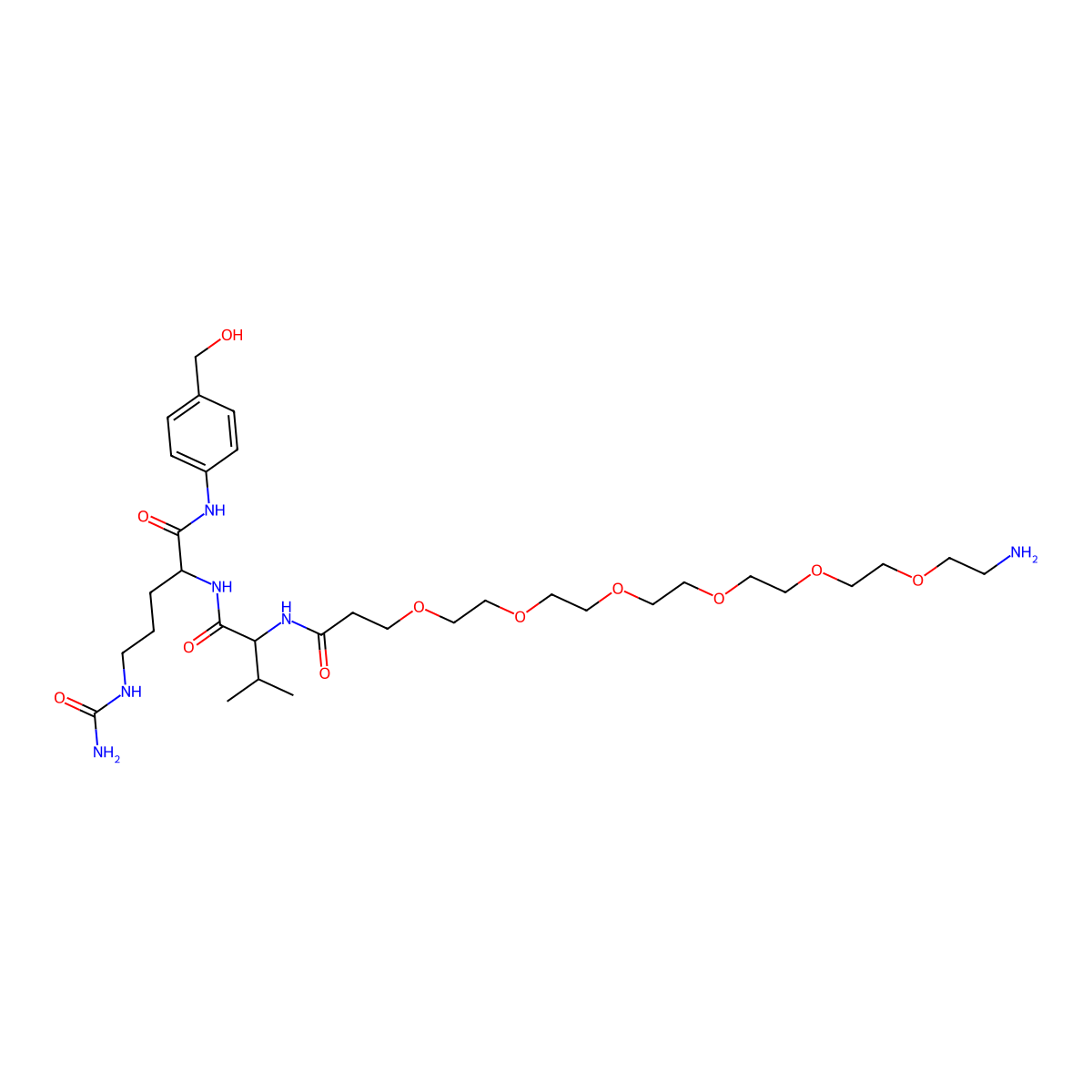 NH2-PEG6-Val-Cit-PAB-OH molecular structure, CAS 2055024-60-5