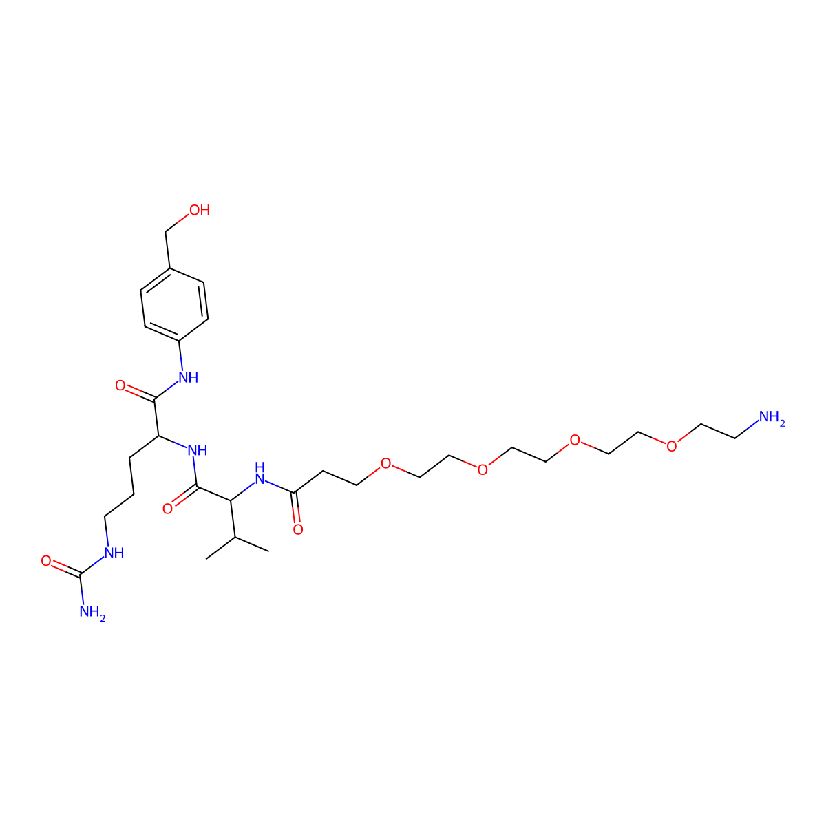 NH2-PEG4-Val-Cit-PAB-OH molecular structure, CAS 2055024-61-6