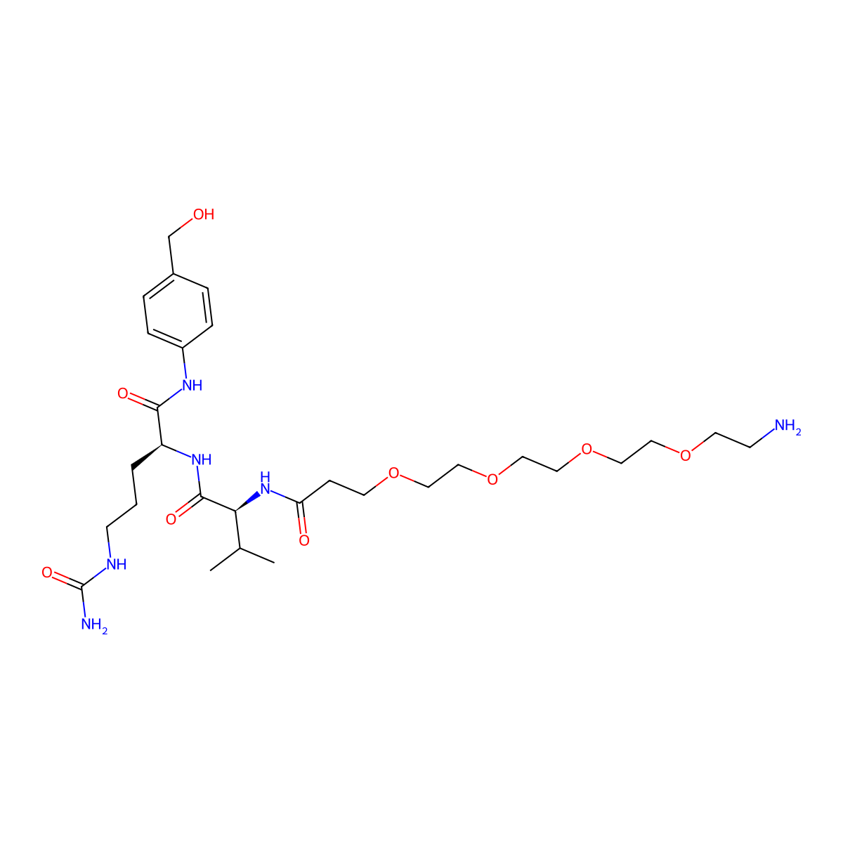 NH2-PEG4-Val-Cit-PAB-OH molecular structure, CAS 2055024-61-6