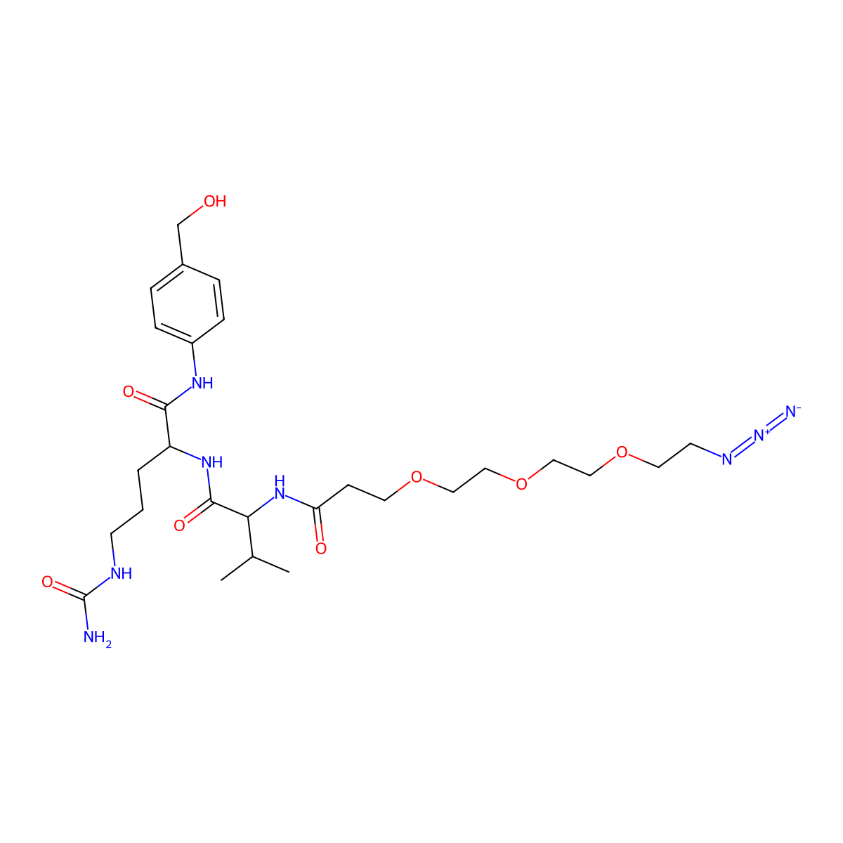 Azido-PEG3-Val-Cit-PAB-OH molecular structure, CAS 2055024-65-0