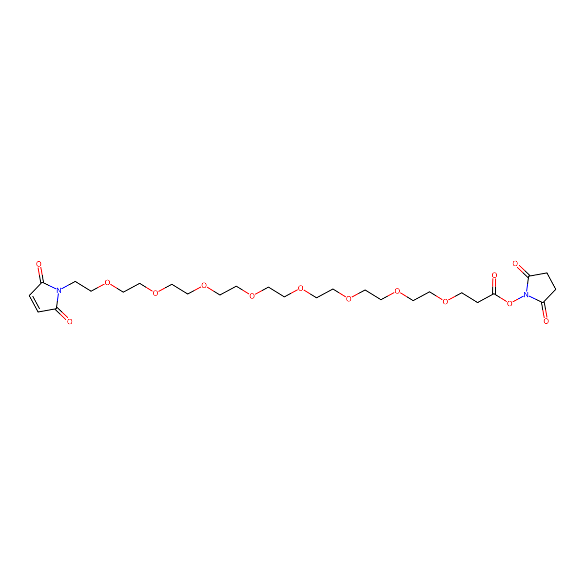 Mal-PEG8-NHS ester molecular structure, CAS 2055033-05-9