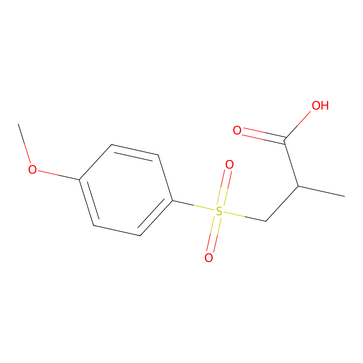 3-(4-Methoxybenzenesulfonyl)-2-methylpropanoic acid molecular structure, CAS 205504-66-1