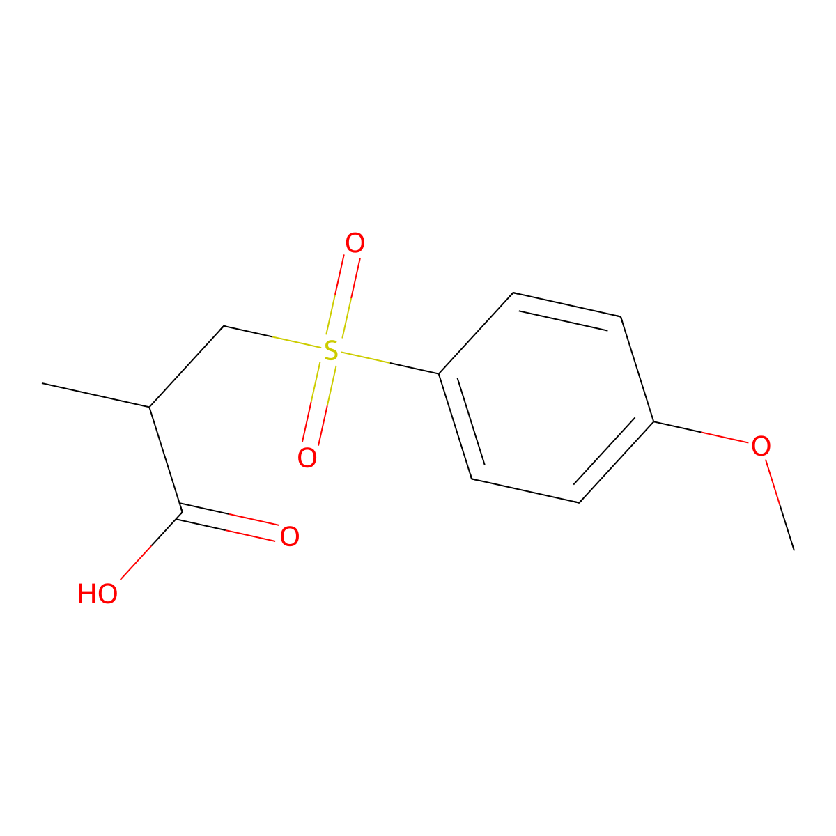 3-(4-Methoxybenzenesulfonyl)-2-methylpropanoic acid molecular structure, CAS 205504-66-1