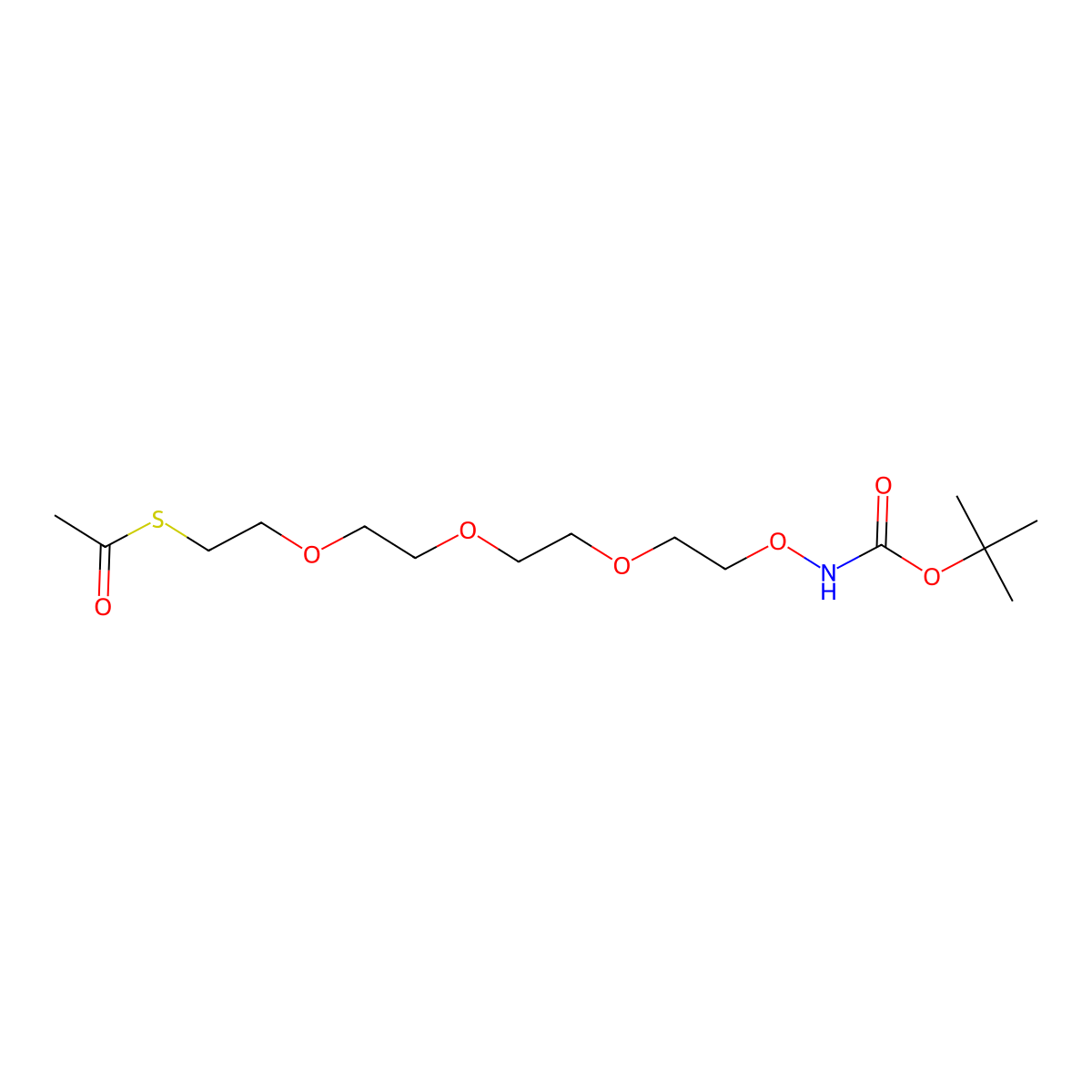 t-Boc-Aminooxy-PEG3-S-Ac molecular structure, CAS 2055040-71-4