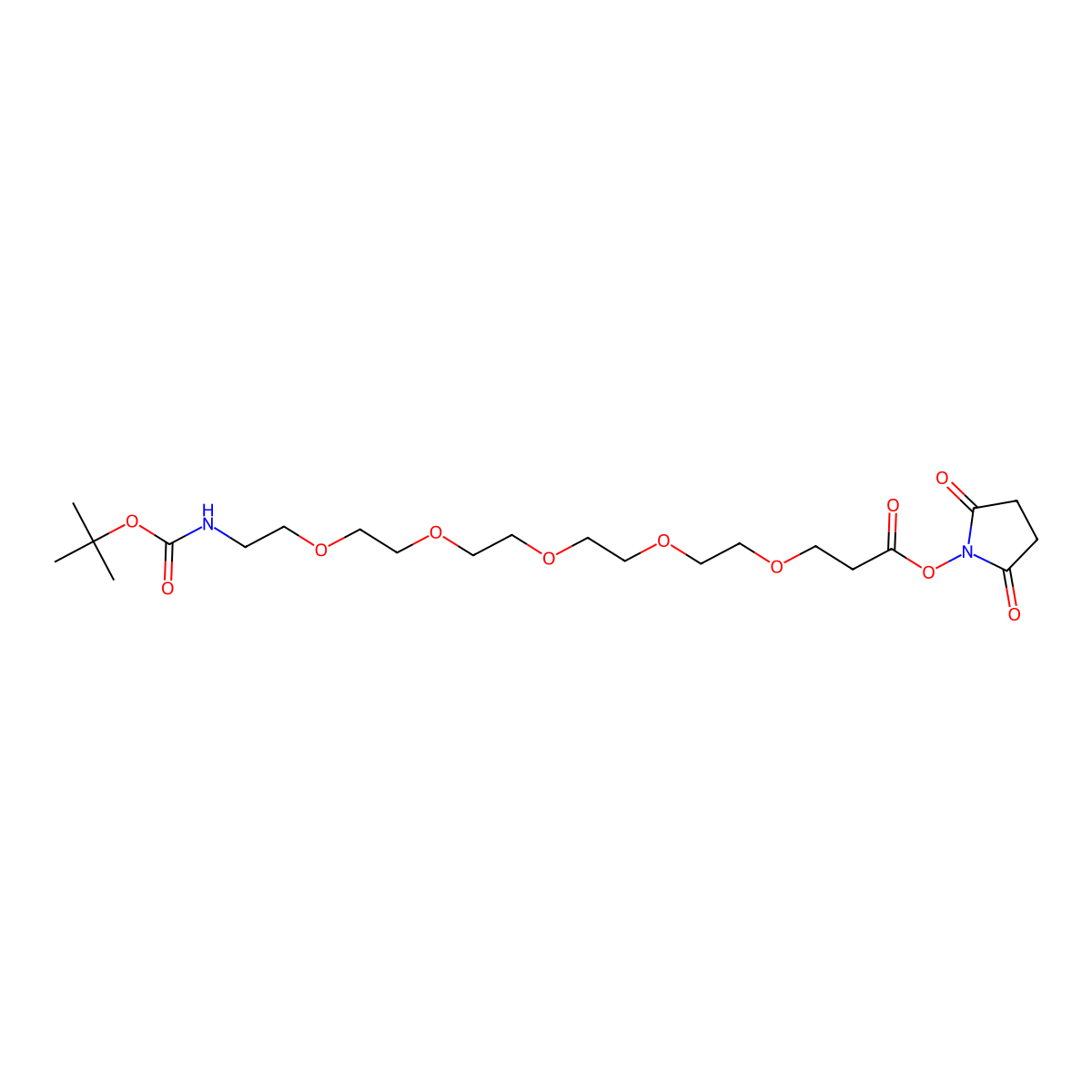 t-Boc-N-amido-PEG5-NHS ester molecular structure, CAS 2055040-78-1