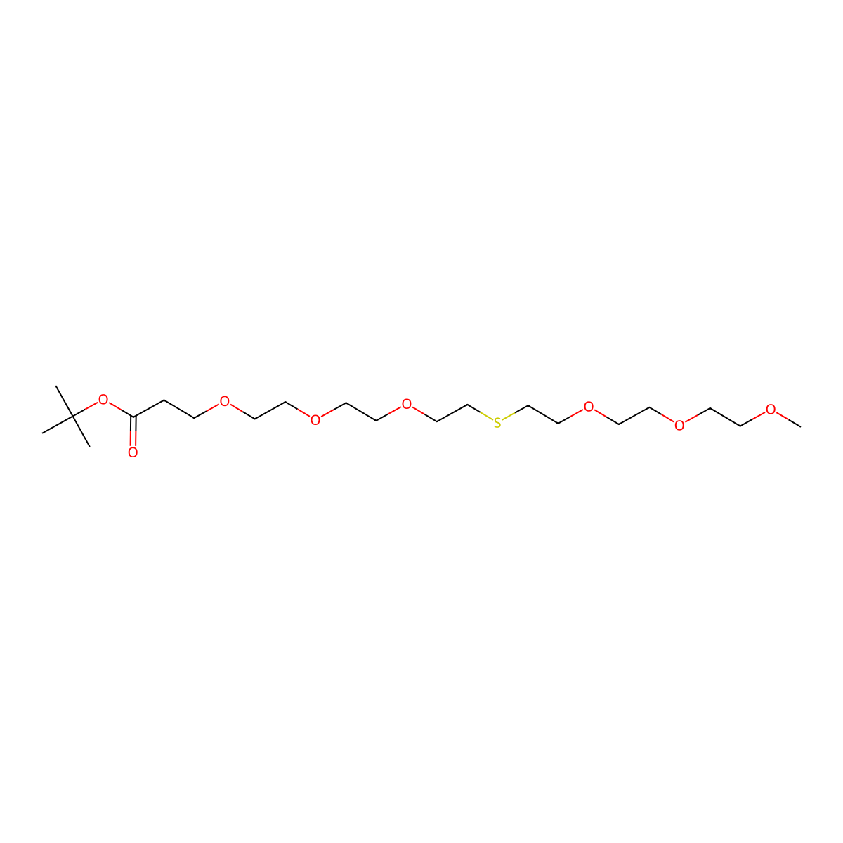 m-PEG3-S-PEG3-t-butyl ester molecular structure, CAS 2055040-96-3