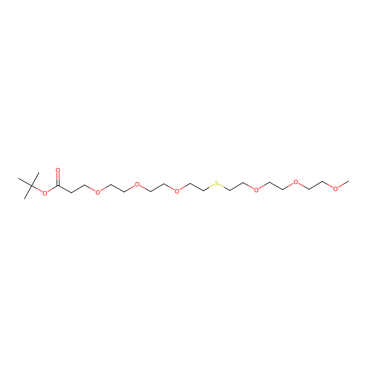 m-PEG3-S-PEG3-t-butyl ester molecular structure, CAS 2055040-96-3