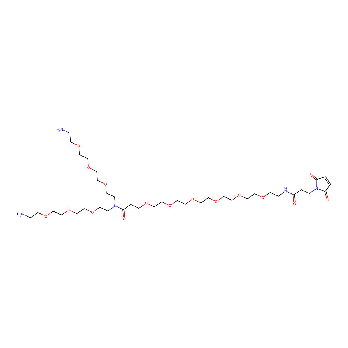 N-(Mal-PEG6)-N-bis(PEG3-amine) molecular structure, CAS 2055040-99-6