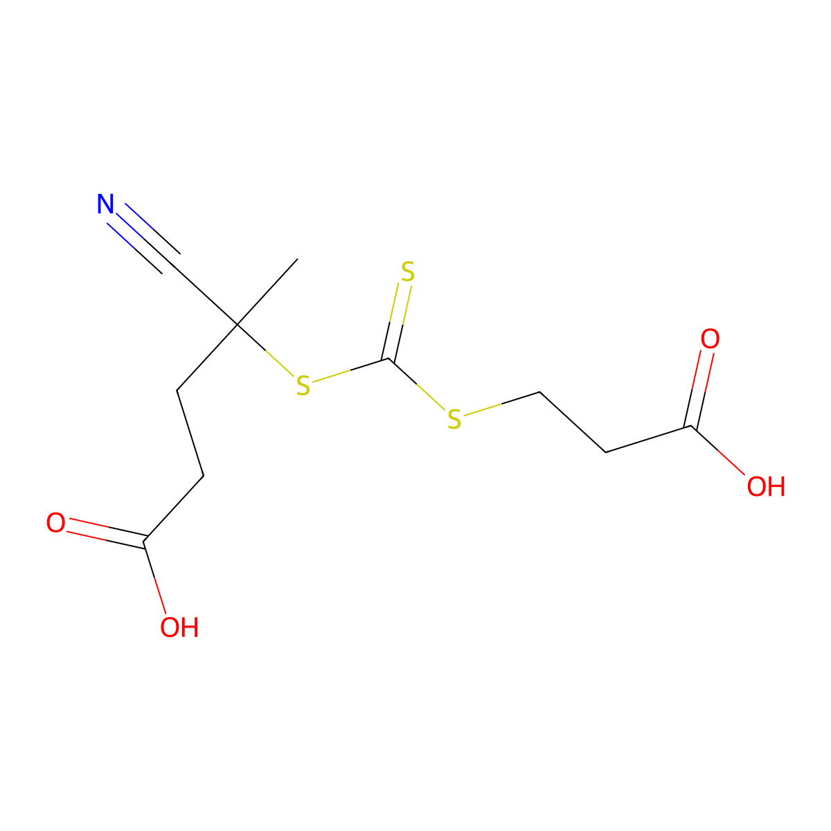 4-((((2-Carboxyethyl)thio)carbonothioyl)thio)-4-cyanopentanoic acid molecular structure, CAS 2055041-03-5