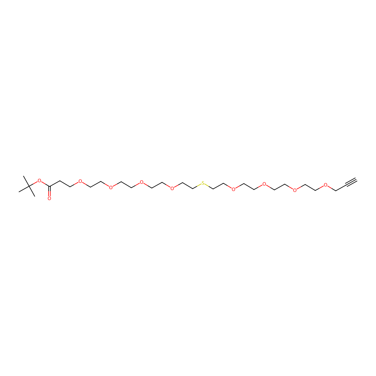 Propargyl-PEG4-S-PEG4-t-butyl ester molecular structure, CAS 2055041-18-2