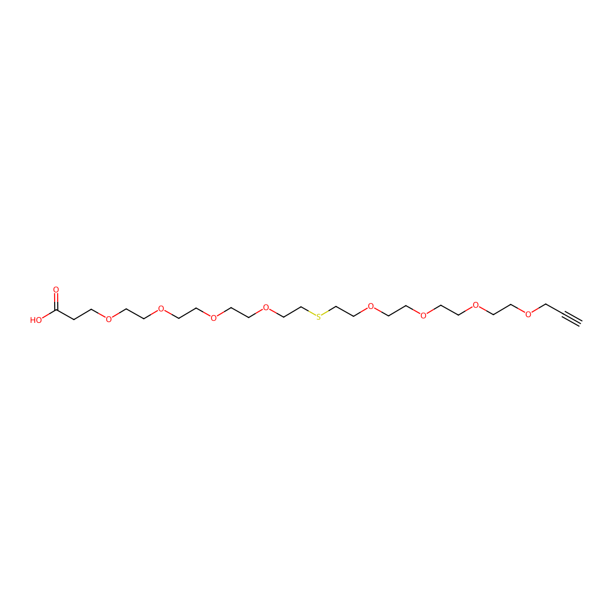 Propargyl-PEG4-S-PEG4-acid molecular structure, CAS 2055041-20-6