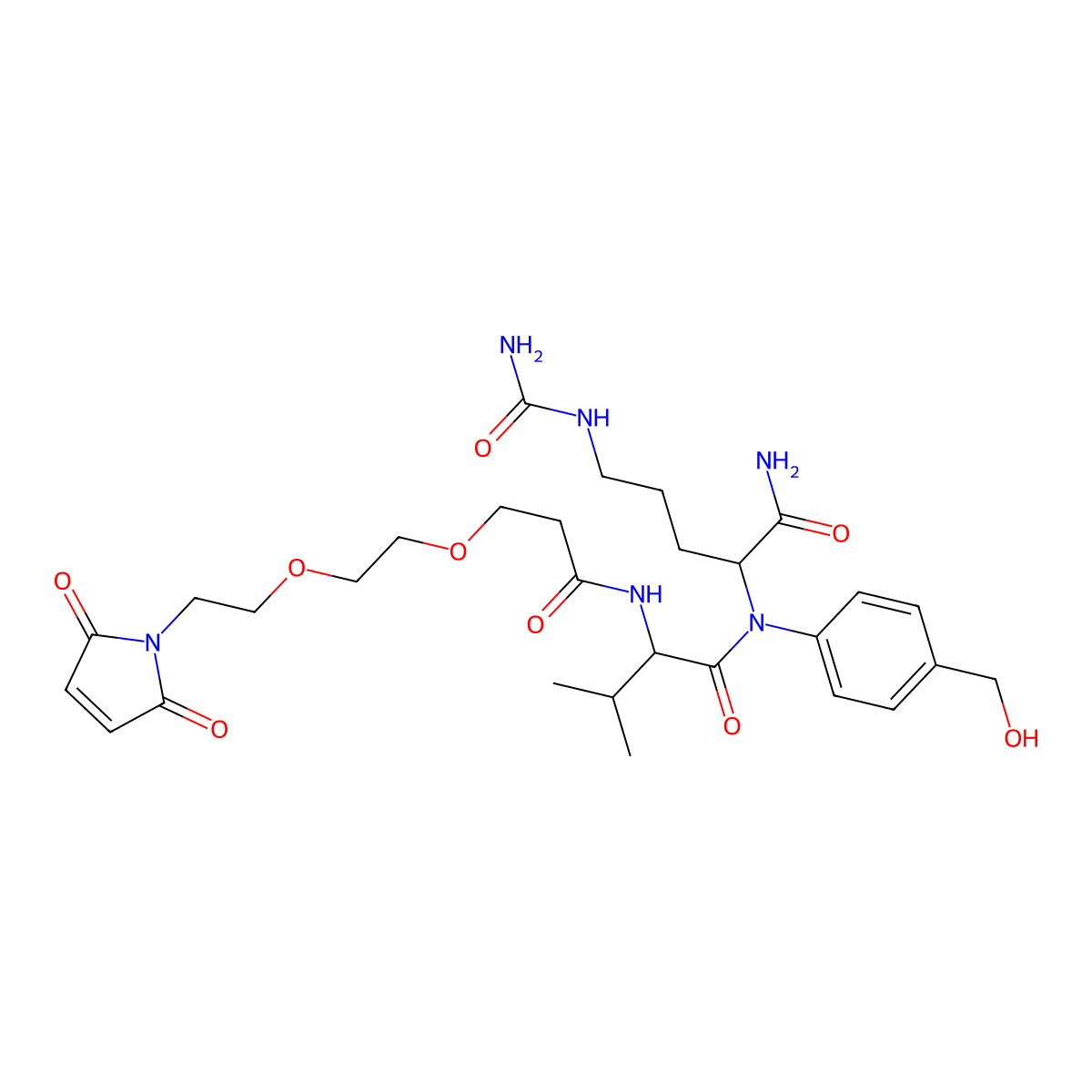 Mal-PEG2-Val-Cit-amido-PAB-OH molecular structure, CAS 2055041-38-6