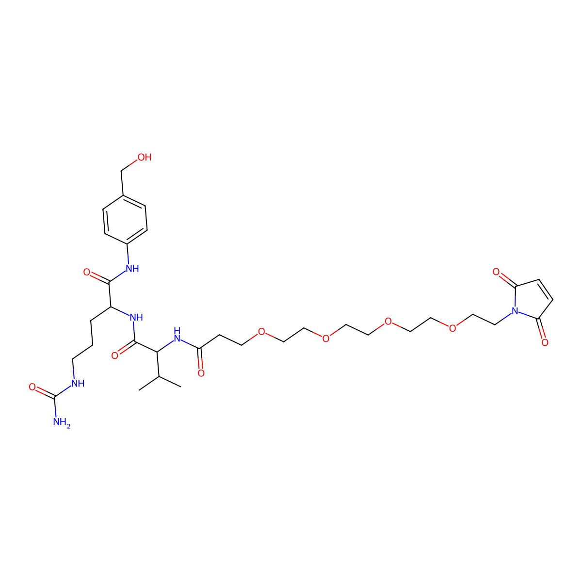 Mal-PEG4-Val-Cit-PAB-OH molecular structure, CAS 2055041-39-7