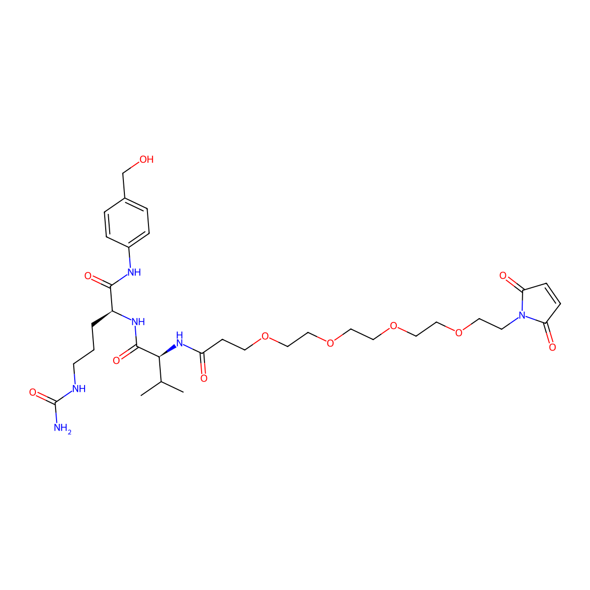 Mal-PEG4-Val-Cit-PAB-OH molecular structure, CAS 2055041-39-7