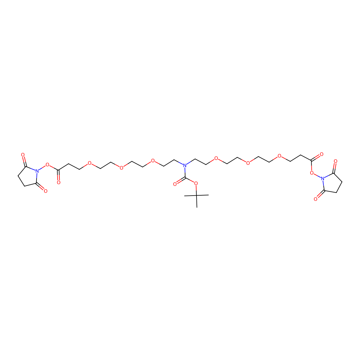 N-Boc-N-bis(PEG3-NHS ester) molecular structure, CAS 2055042-31-2
