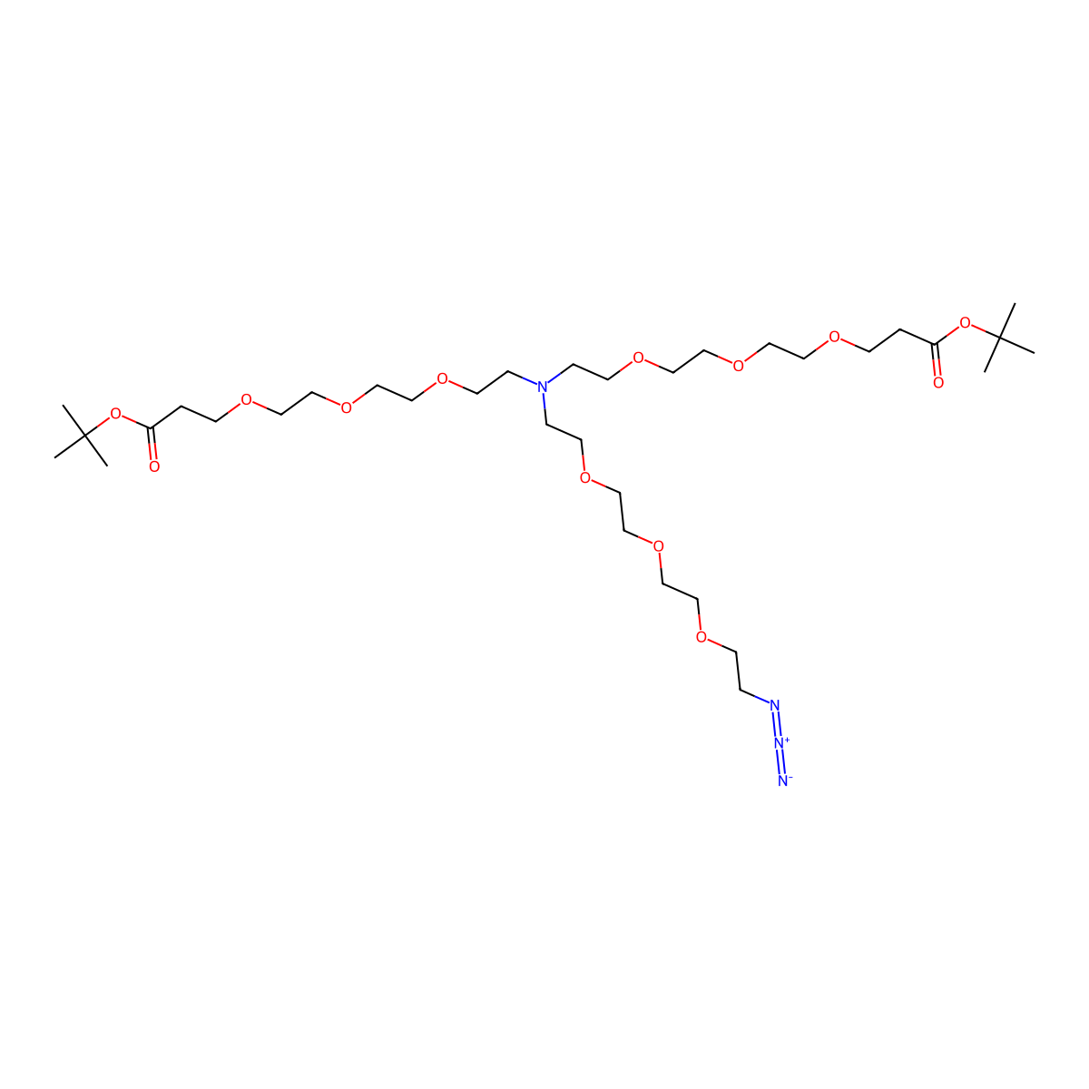 N-(Azido-PEG3)-N-bis(PEG3-Boc) molecular structure, CAS 2055042-56-1
