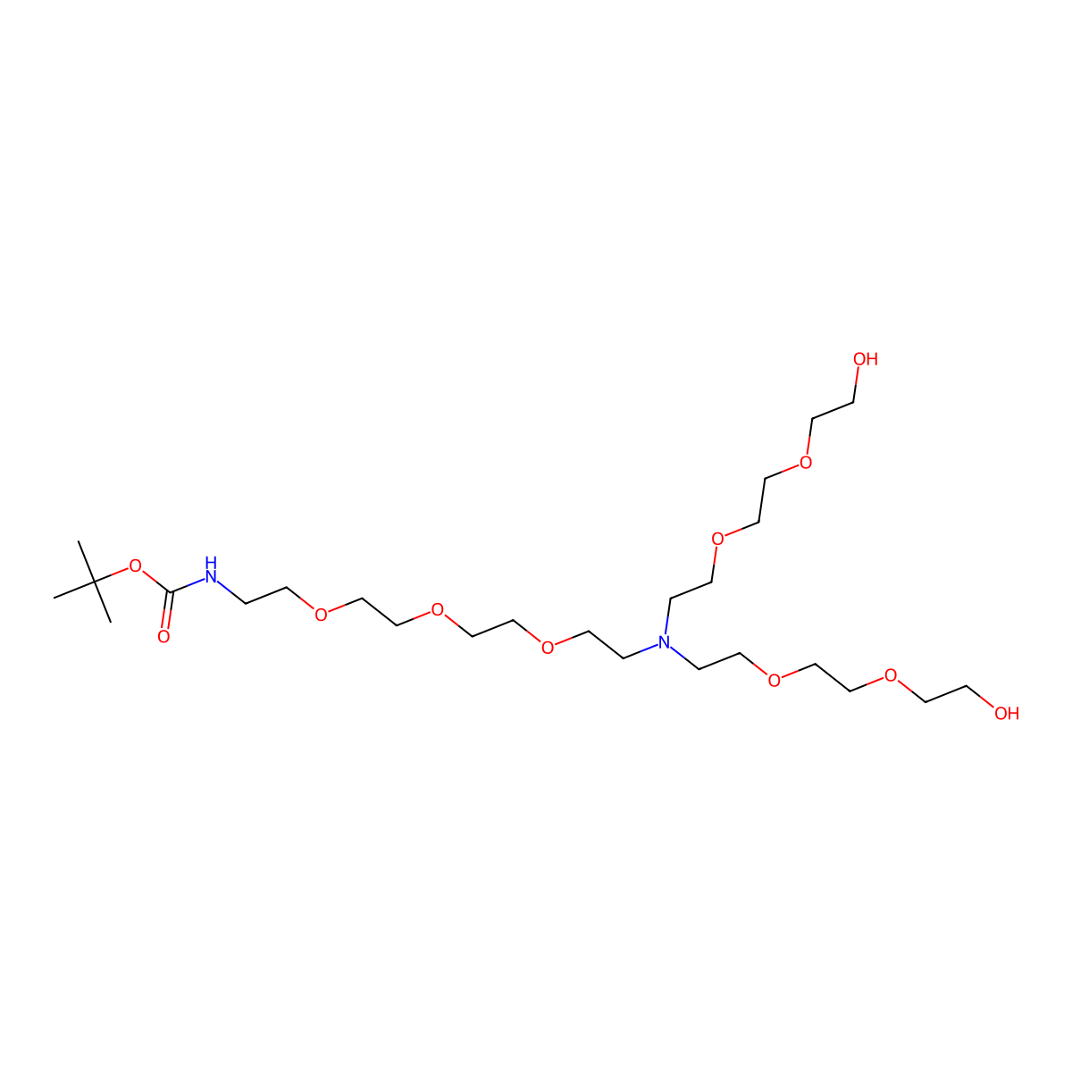N-(Boc-PEG3)-N-bis(PEG2-alcohol) molecular structure, CAS 2055042-60-7