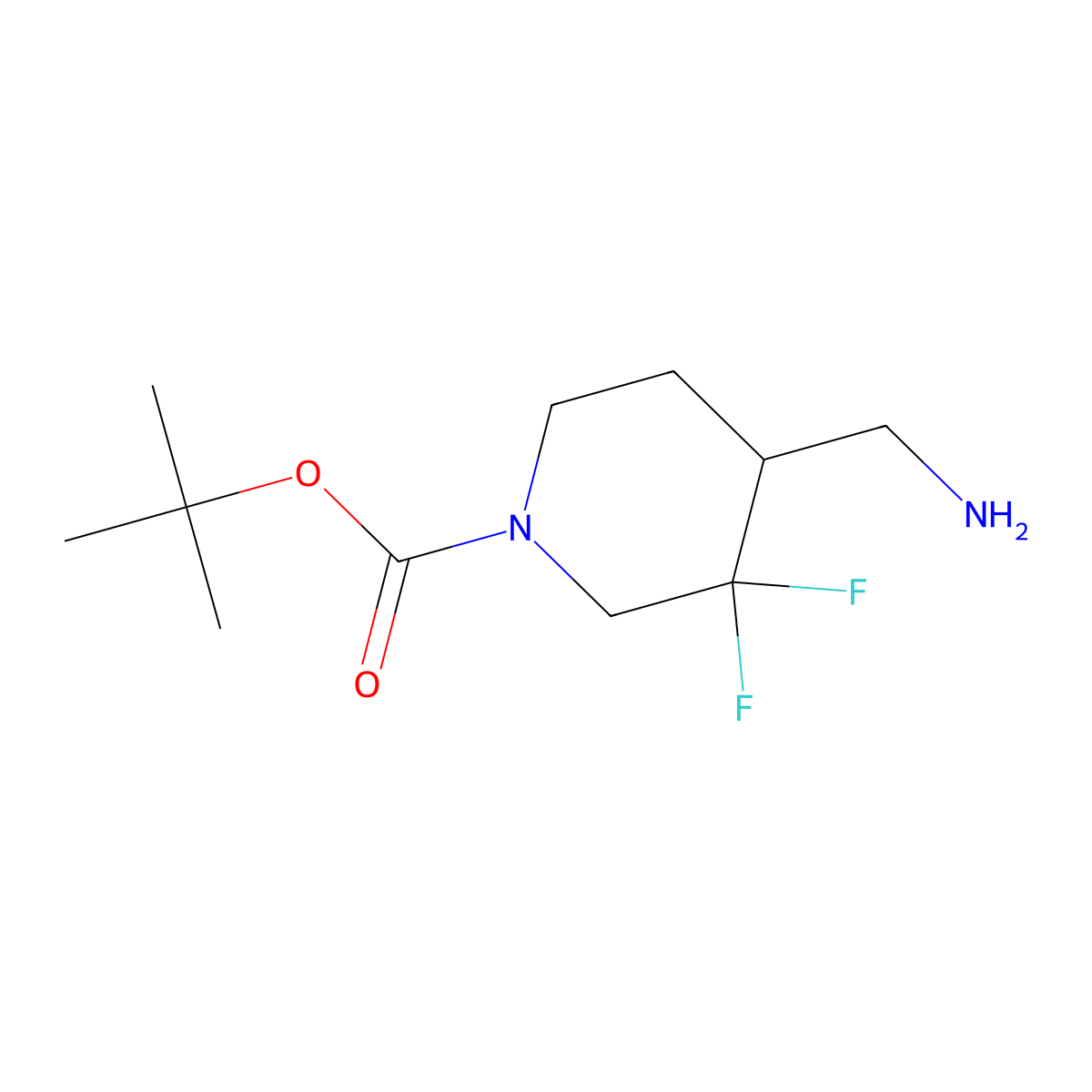 tert-Butyl (4S)-4-(aminomethyl)-3,3-difluoropiperidine-1-carboxylate molecular structure, CAS 2055043-62-2