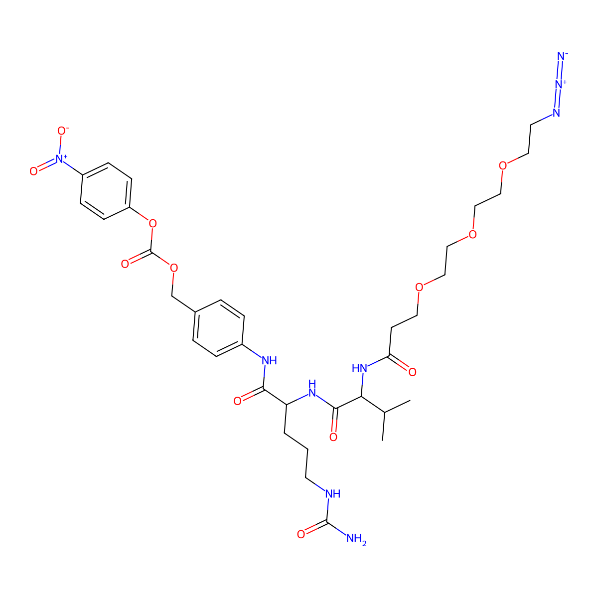 Azido-PEG3-Val-Cit-PAB-PNP molecular structure, CAS 2055047-18-0