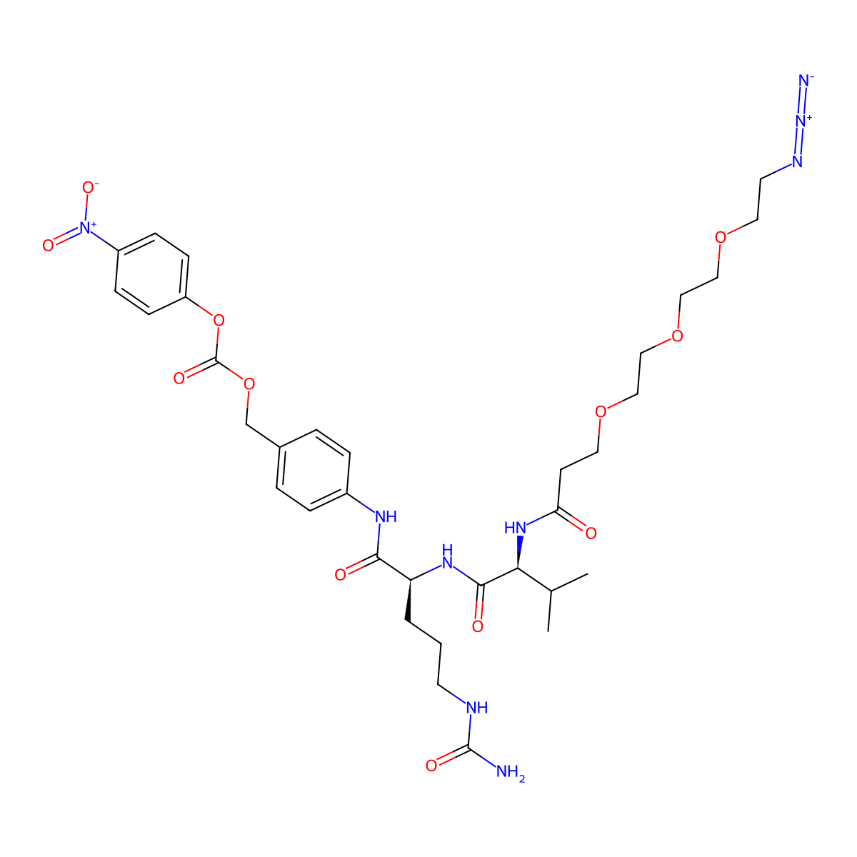Azido-PEG3-Val-Cit-PAB-PNP molecular structure, CAS 2055047-18-0