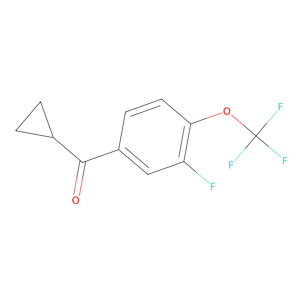 Cyclopropyl[3-fluoro-4-(trifluoromethoxy)phenyl]methanone molecular structure, CAS 2055071-31-1